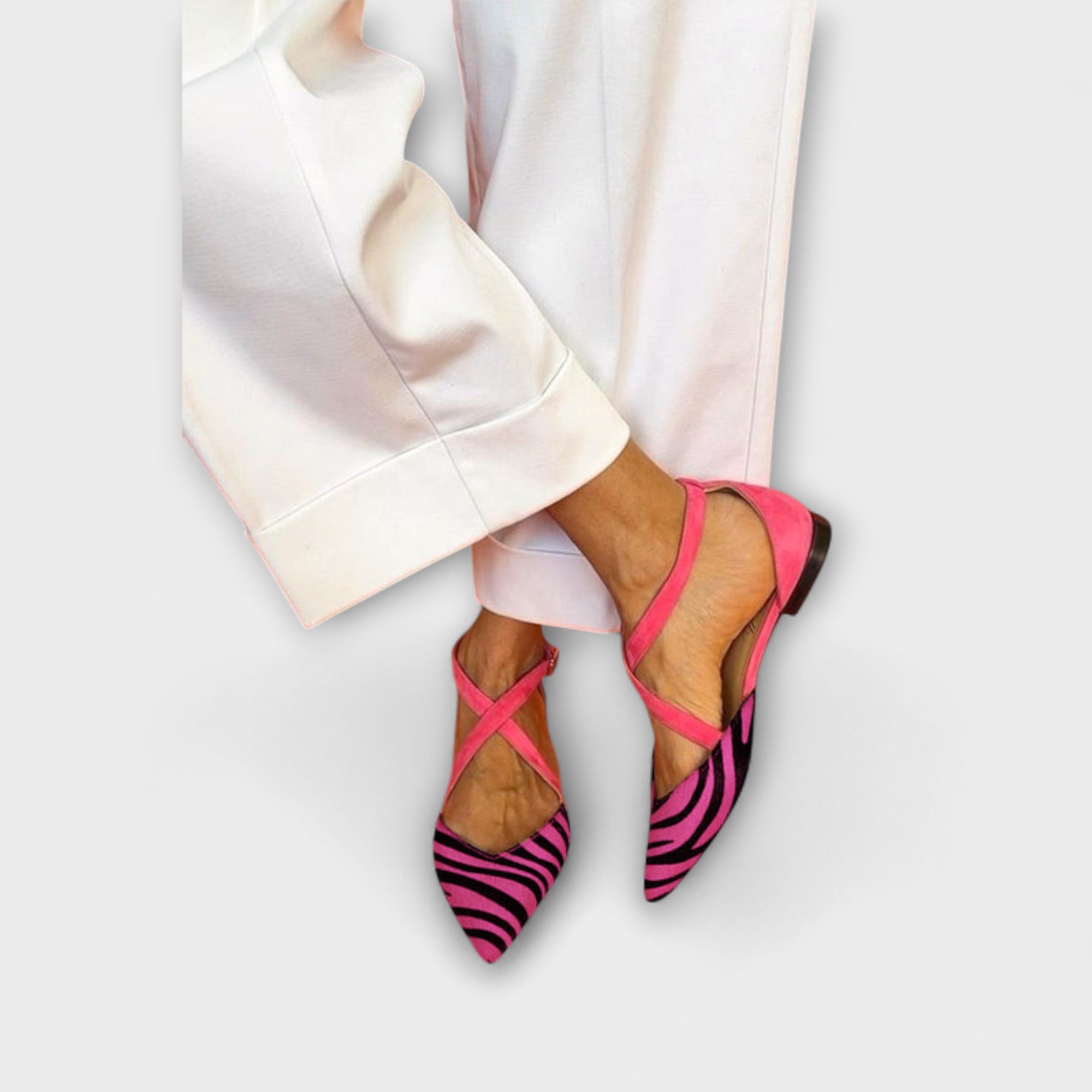 Zarella – Ballerines Zebra en Rose Énergique