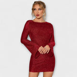 Robe dos nu avec manches longues