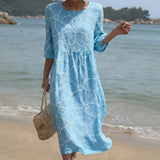 Joana - Robe maxi avec col rond et imprimé