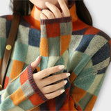 Erika - Pull à col roulé en patchwork