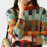 Erika - Pull à col roulé en patchwork