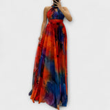 Isalie – Robe maxi en chiffon à motifs floraux