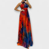 Isalie – Robe maxi en chiffon à motifs floraux