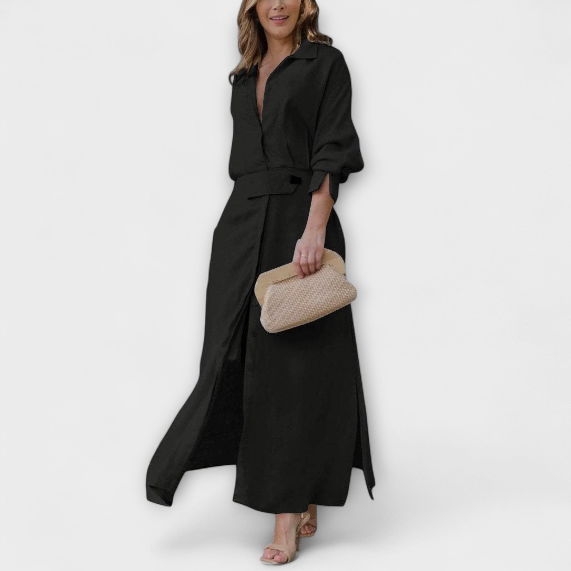 Jeanette - Robe maxi avec décolleté en V