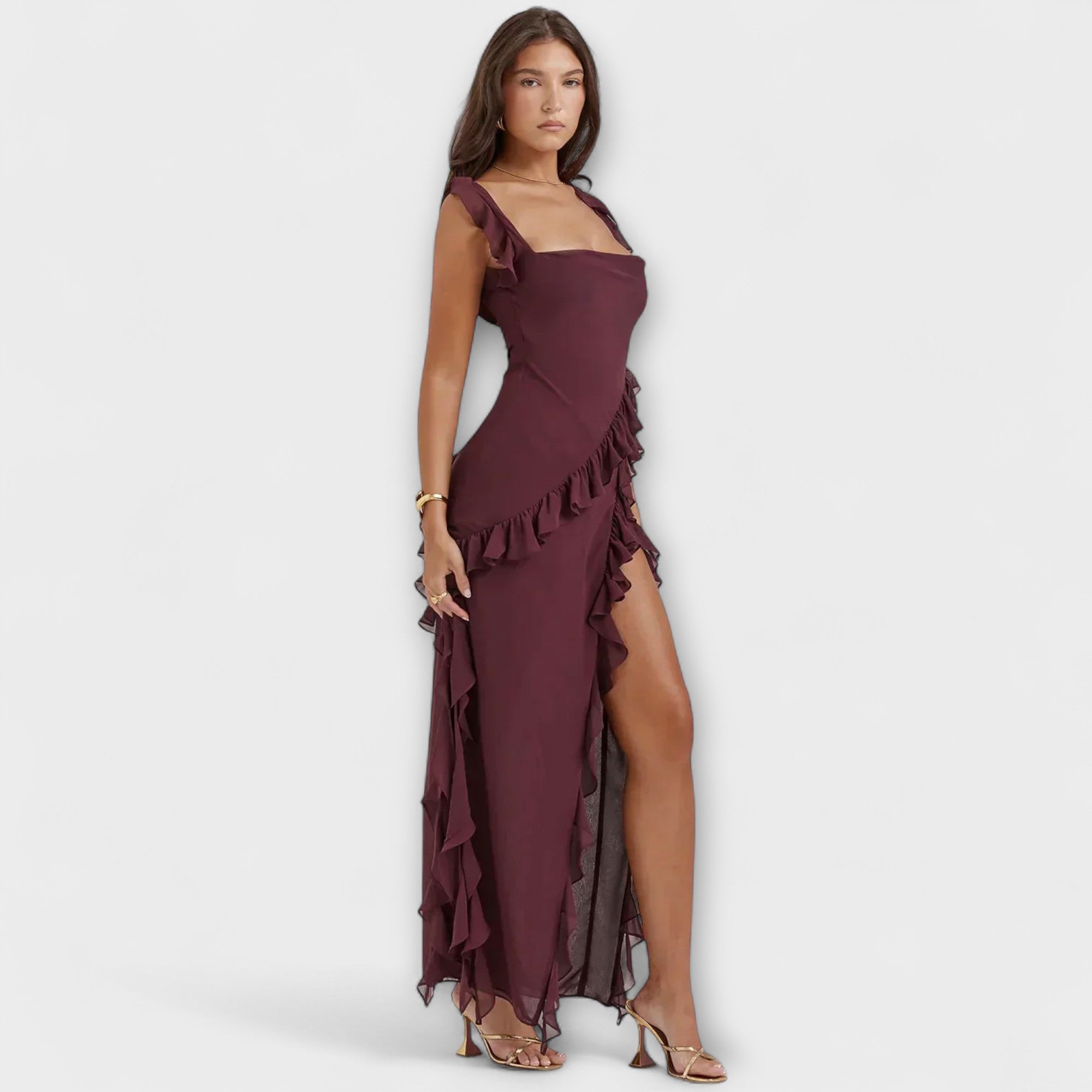 Lara - Robe maxi élégante avec fente