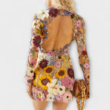 Dolores - Robe avec motif floral 3D