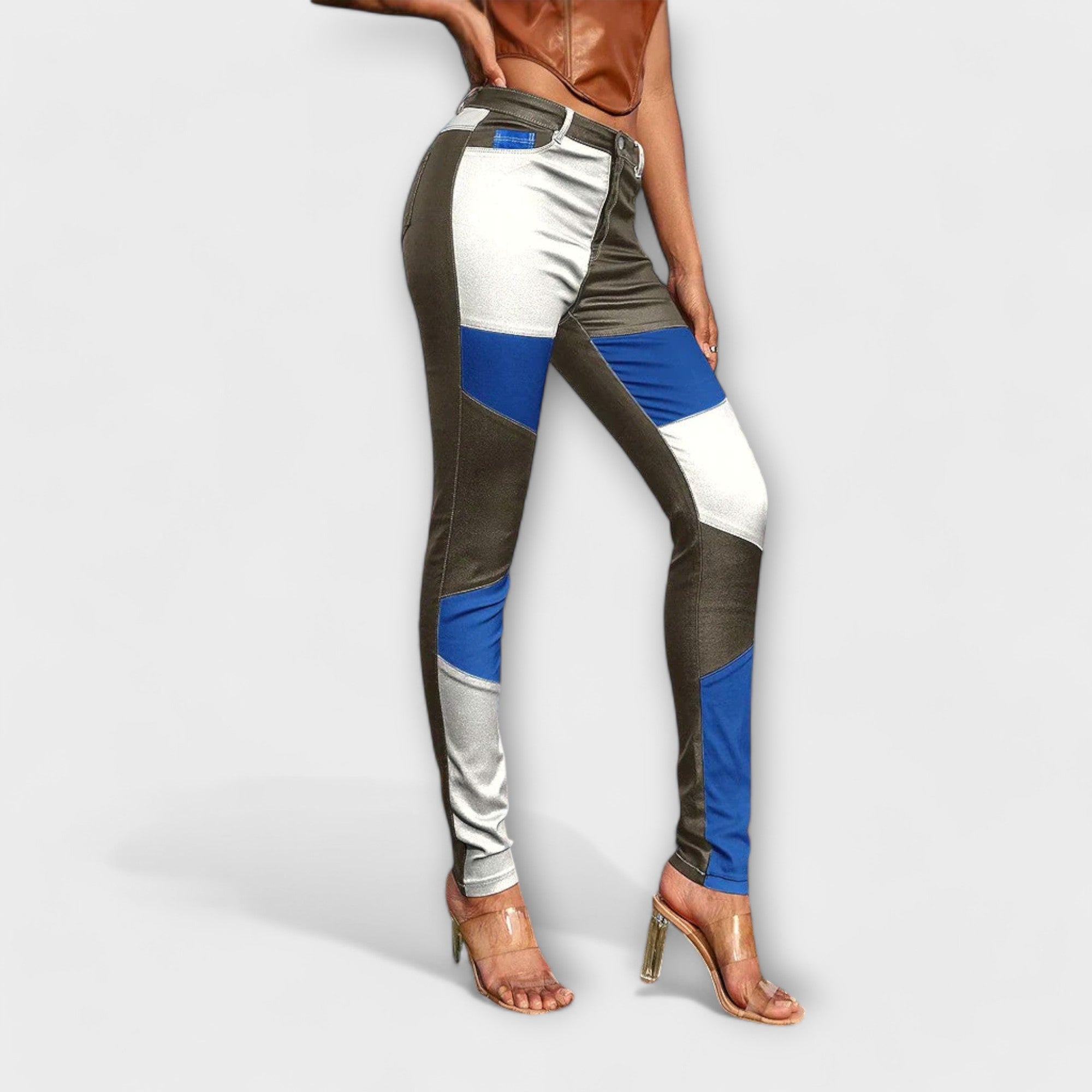 Calliope - Pantalon slim avec motif color block