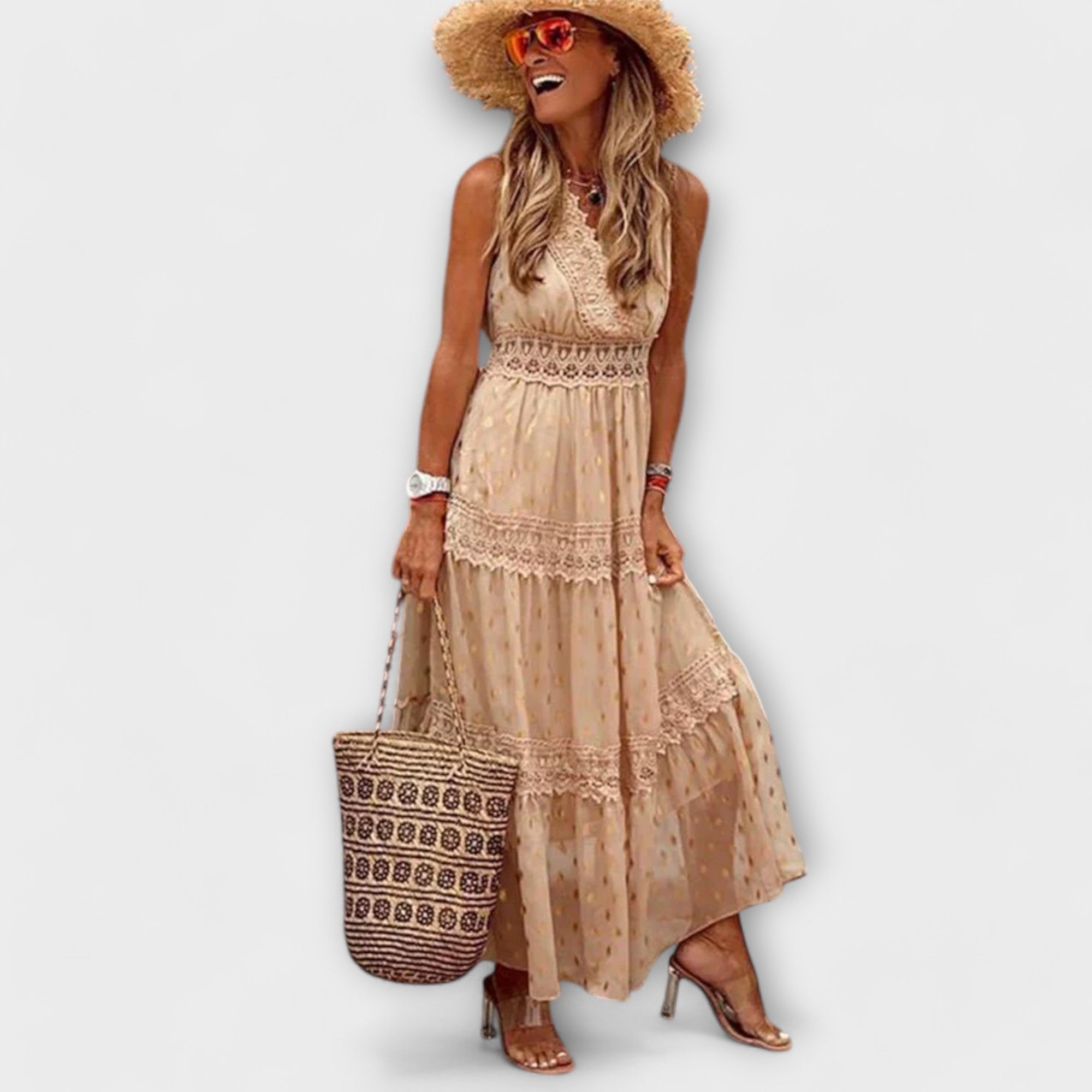 Lola - Robe maxi avec dentelle Boho