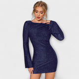 Robe dos nu avec manches longues