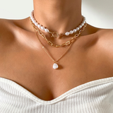 Collier de perles vintage en design multi-couches
