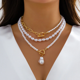 Collier de perles vintage en design multi-couches