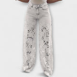 Jeans patchwork tendance en dentelle
