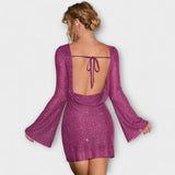 Robe dos nu avec manches longues